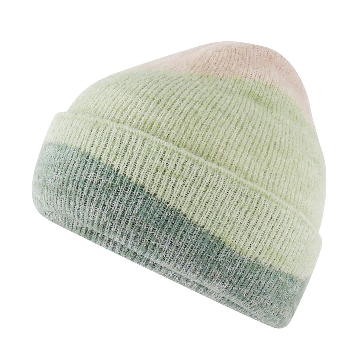 Almond-Pistachio-Dusty Green - Back - Beechfield Wave Soft Beanie