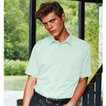 Aqua - Back - Premier Mens Short Sleeve Formal Poplin Plain Work Shirt