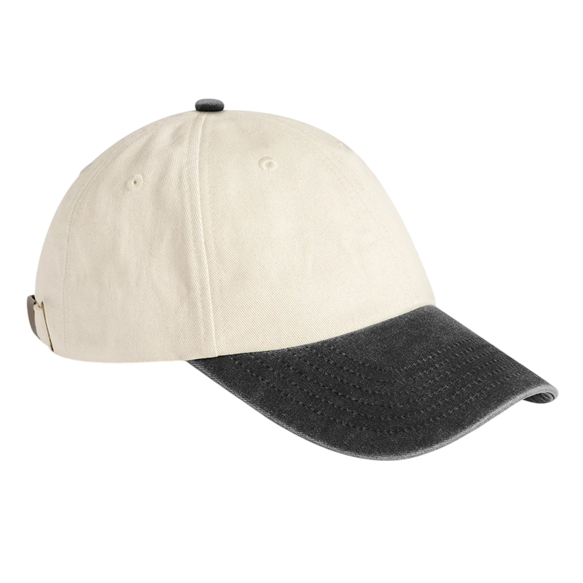 Natural-Vintage Black - Side - Beechfield Unisex Adult Contrast Baseball Cap
