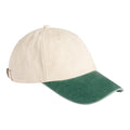 Natural-Vintage Bottle Green - Front - Beechfield Unisex Adult Contrast Baseball Cap