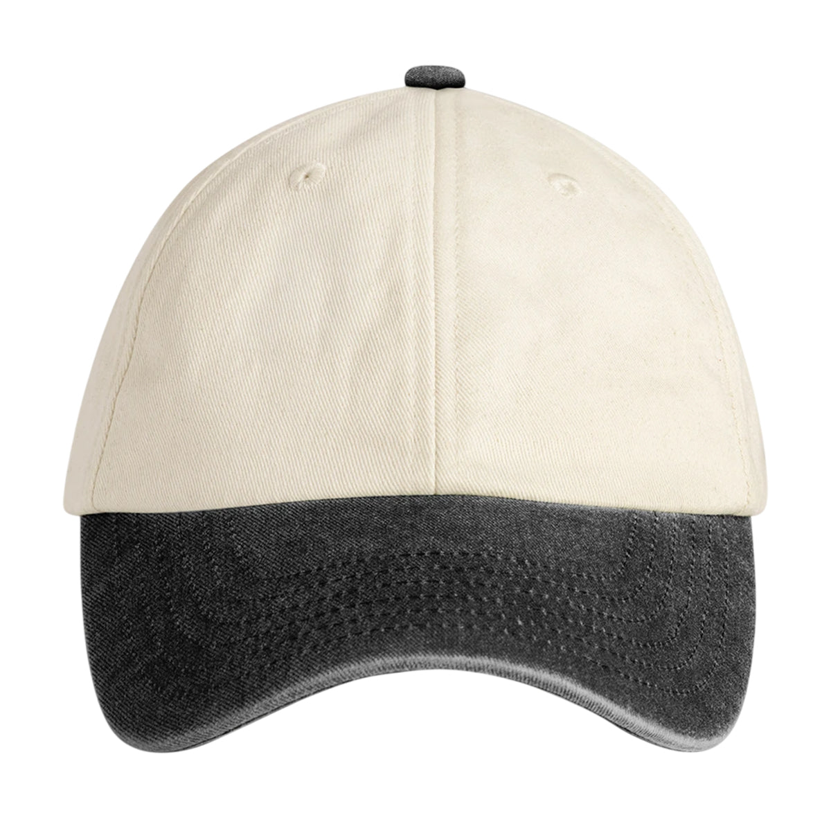 Natural-Vintage Black - Front - Beechfield Unisex Adult Contrast Baseball Cap