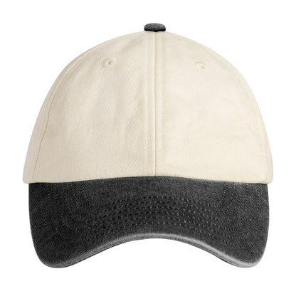 Natural-Vintage Black - Front - Beechfield Unisex Adult Contrast Baseball Cap