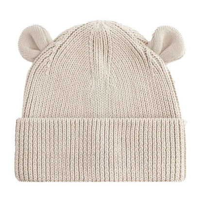 Almond - Front - Beechfield Baby Bear Organic Beanie
