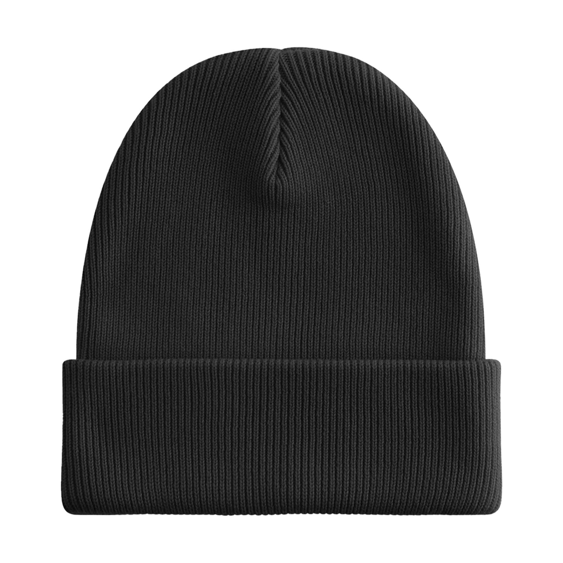 Black - Back - Beechfield Unisex Adult Original Organic Cotton Cuffed Beanie
