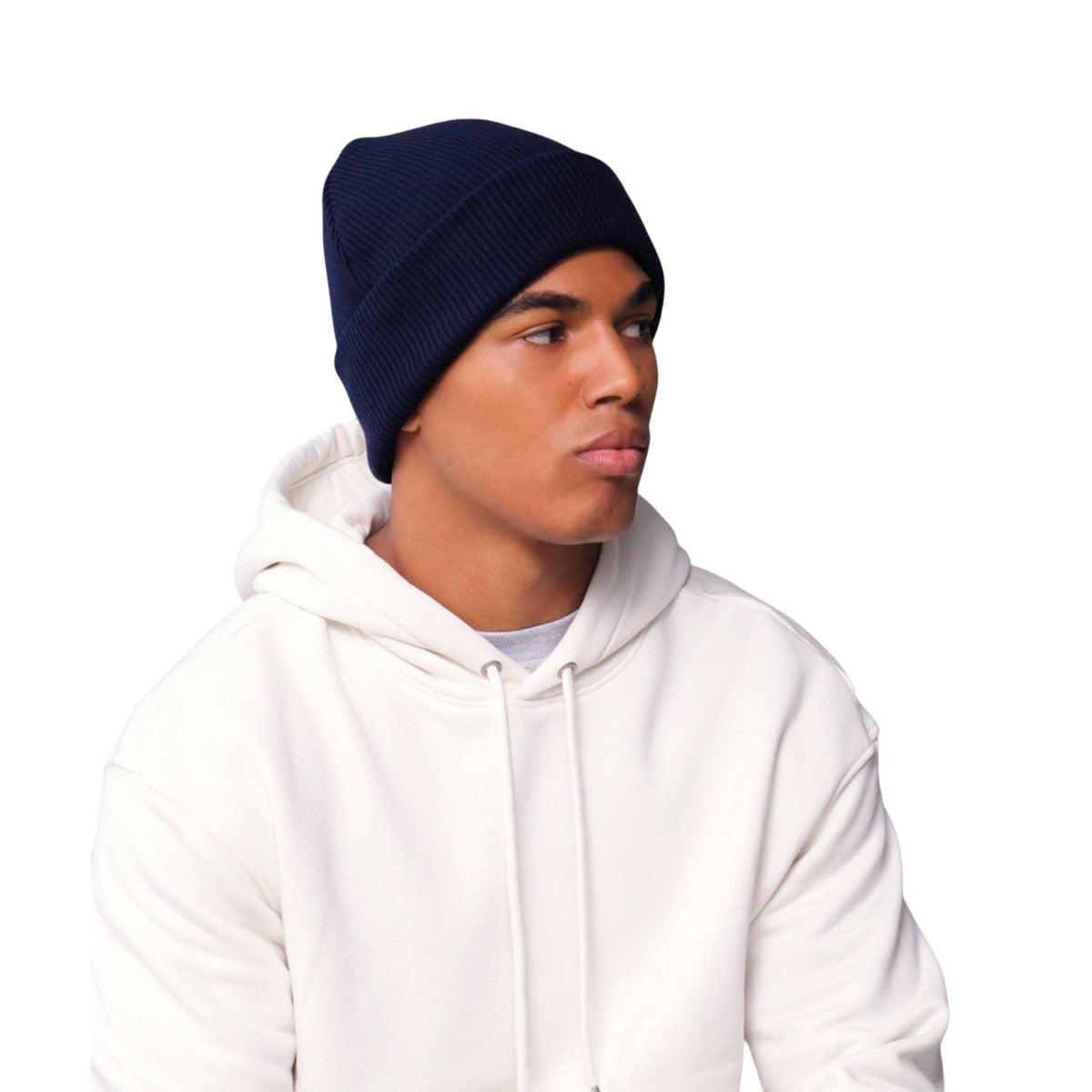 Oxford Navy - Back - Beechfield Unisex Adult Original Organic Cotton Cuffed Beanie