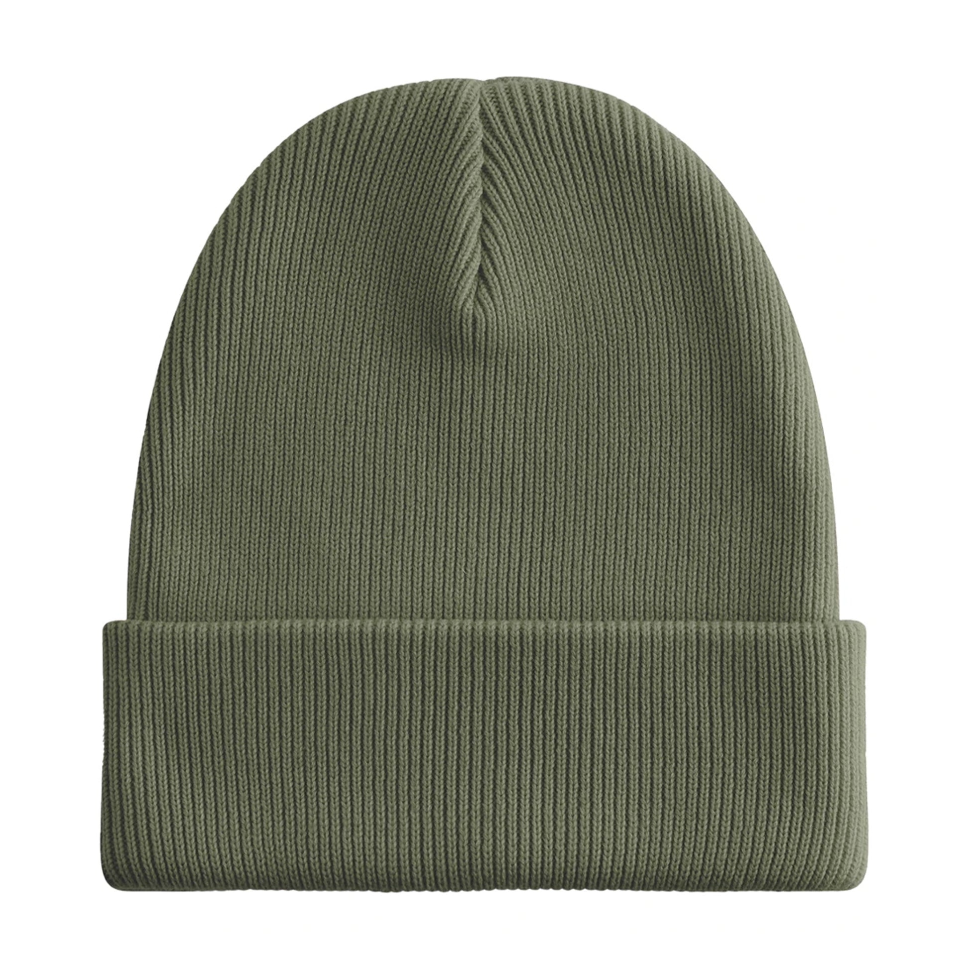 Olive Green - Back - Beechfield Unisex Adult Original Organic Cotton Cuffed Beanie