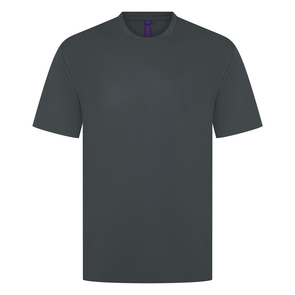 Charcoal - Front - Henbury Mens CoolPlus T-Shirt