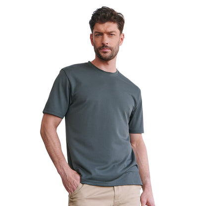 Charcoal - Back - Henbury Mens CoolPlus T-Shirt