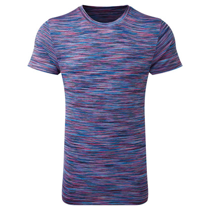 Pink-Blue - Front - TriDri Unisex Adult Space Dye Performance T-Shirt