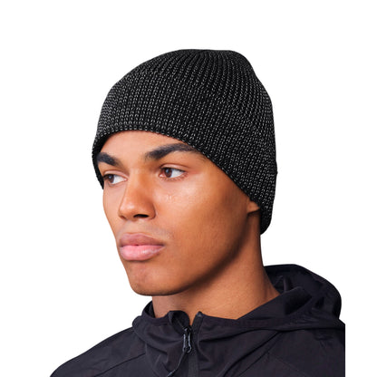 Black - Back - Beechfield Unisex Adult Streetlite Reflective Beanie