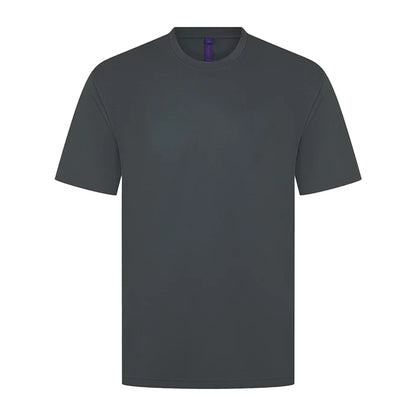 Charcoal - Front - Henbury Unisex Adult CoolPlus Moisture Wicking T-Shirt