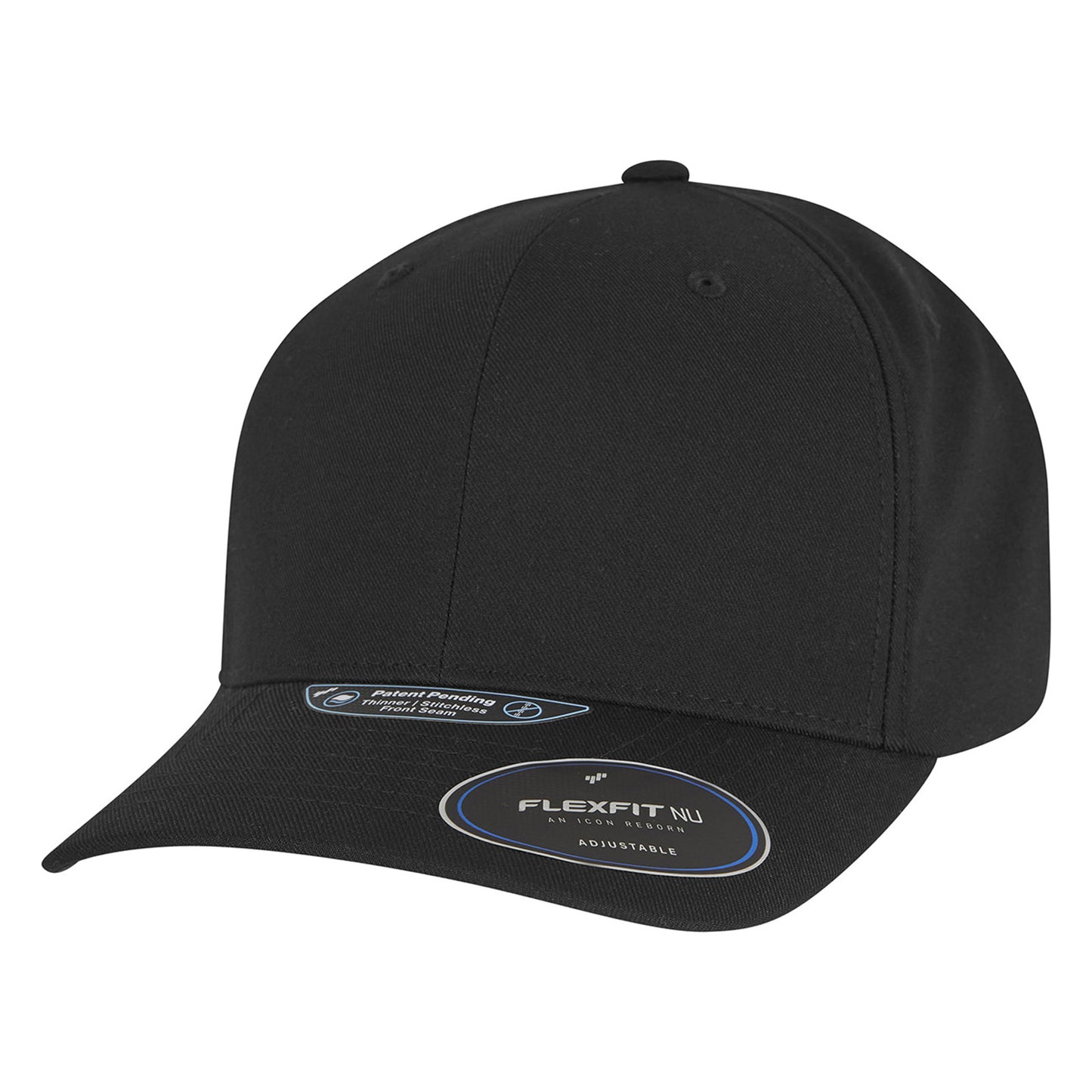 Black - Front - Flexfit Unisex Adult NU Snapback Baseball Cap