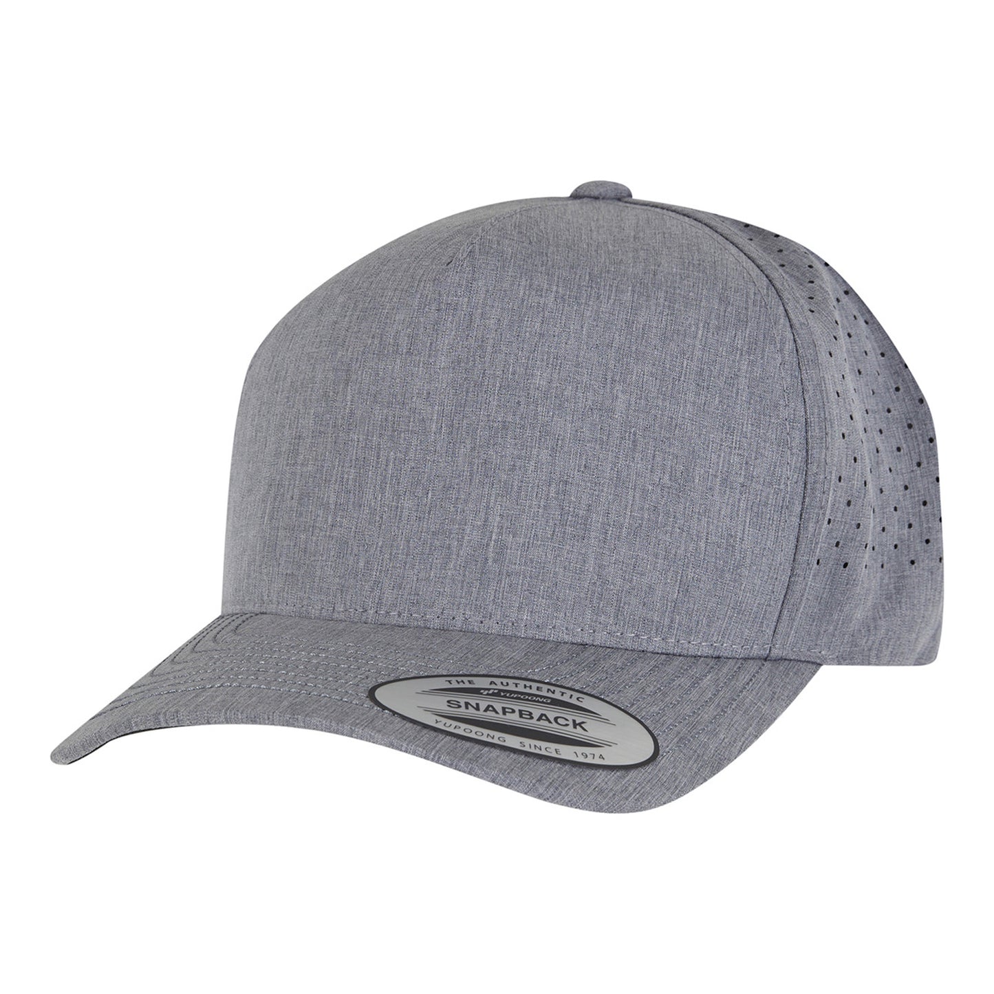 Heather Grey - Front - Flexfit Unisex Adult 5 Panel Baseball Cap