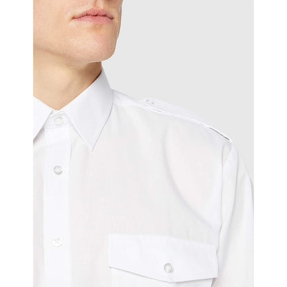 White - Lifestyle - Premier Mens Short Sleeve Pilot Plain Work Shirt