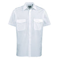 Light Blue - Front - Premier Mens Short Sleeve Pilot Plain Work Shirt