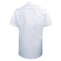 Light Blue - Back - Premier Mens Short Sleeve Pilot Plain Work Shirt