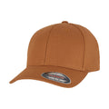 Brown - Front - Flexfit Unisex Adult Cotton Canvas Baseball Cap
