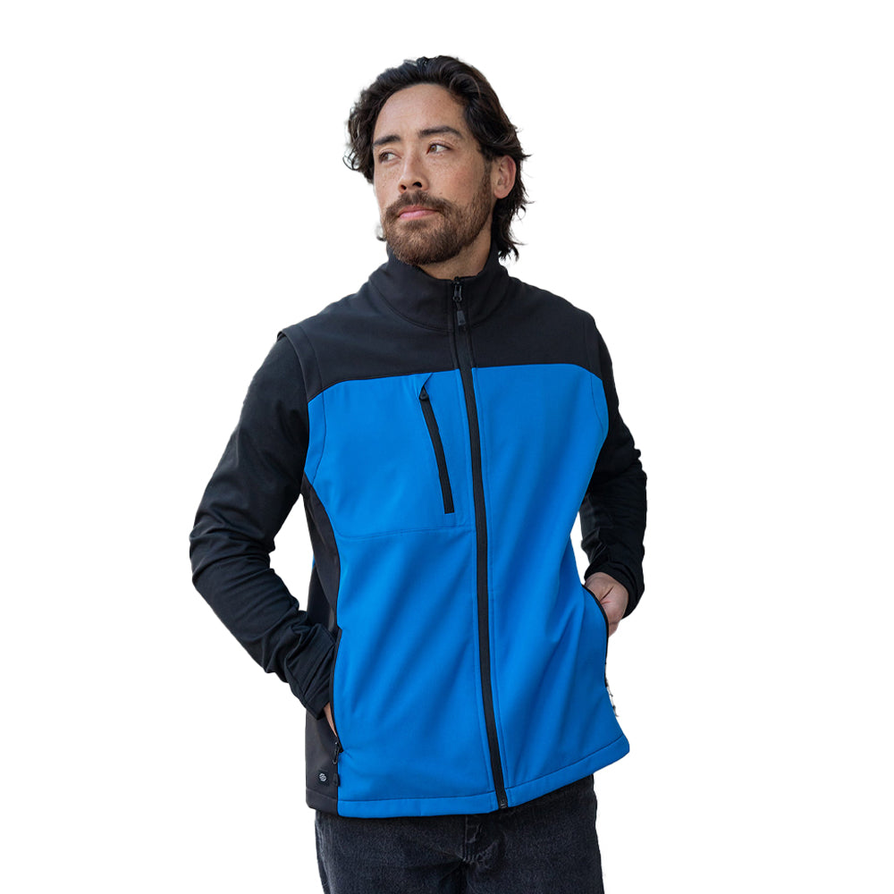 Azure Blue-Black - Back - Stormtech Mens Cascades Gilet