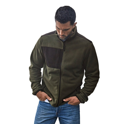 Dark Green-Black - Back - Tee Jays Mens Mountain Fleece Jacket