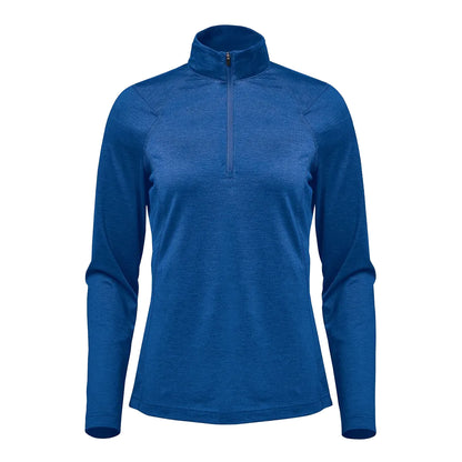 Classic Blue Heather - Front - Stormtech Womens-Ladies Milano Quarter Zip Fleece Top