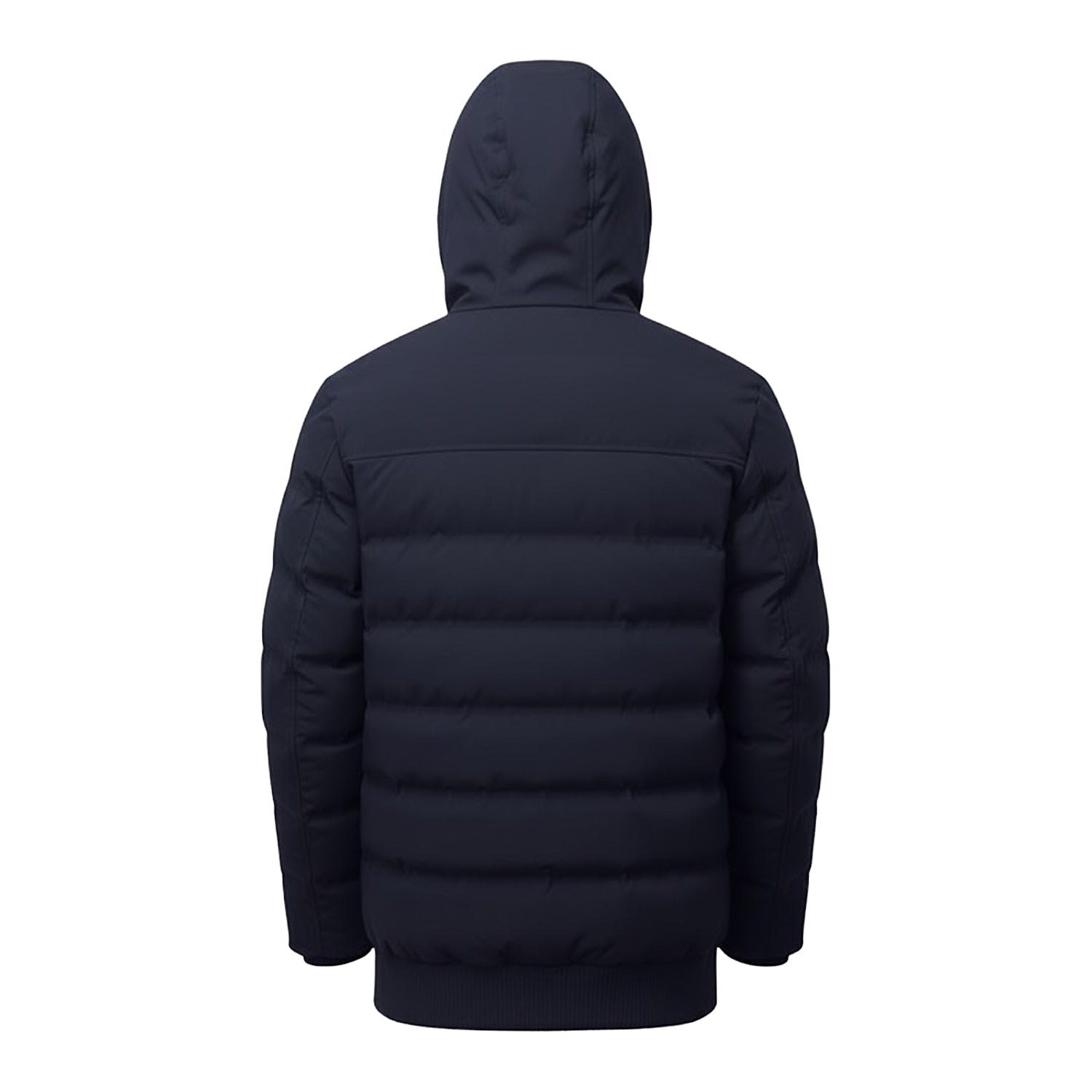 Navy - Back - 2786 Mens Longline Padded Jacket