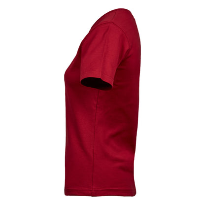 Deep Red - Side - Tee Jays Womens-Ladies Interlock T-Shirt