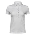 White - Front - Tee Jays Womens-Ladies Pima Polo Shirt
