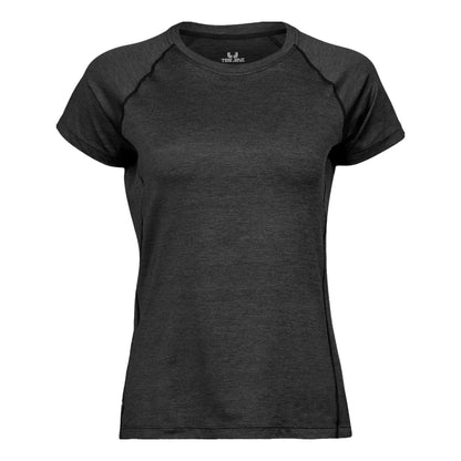 Black Melange - Front - Tee Jays Womens-Ladies CoolDry T-Shirt