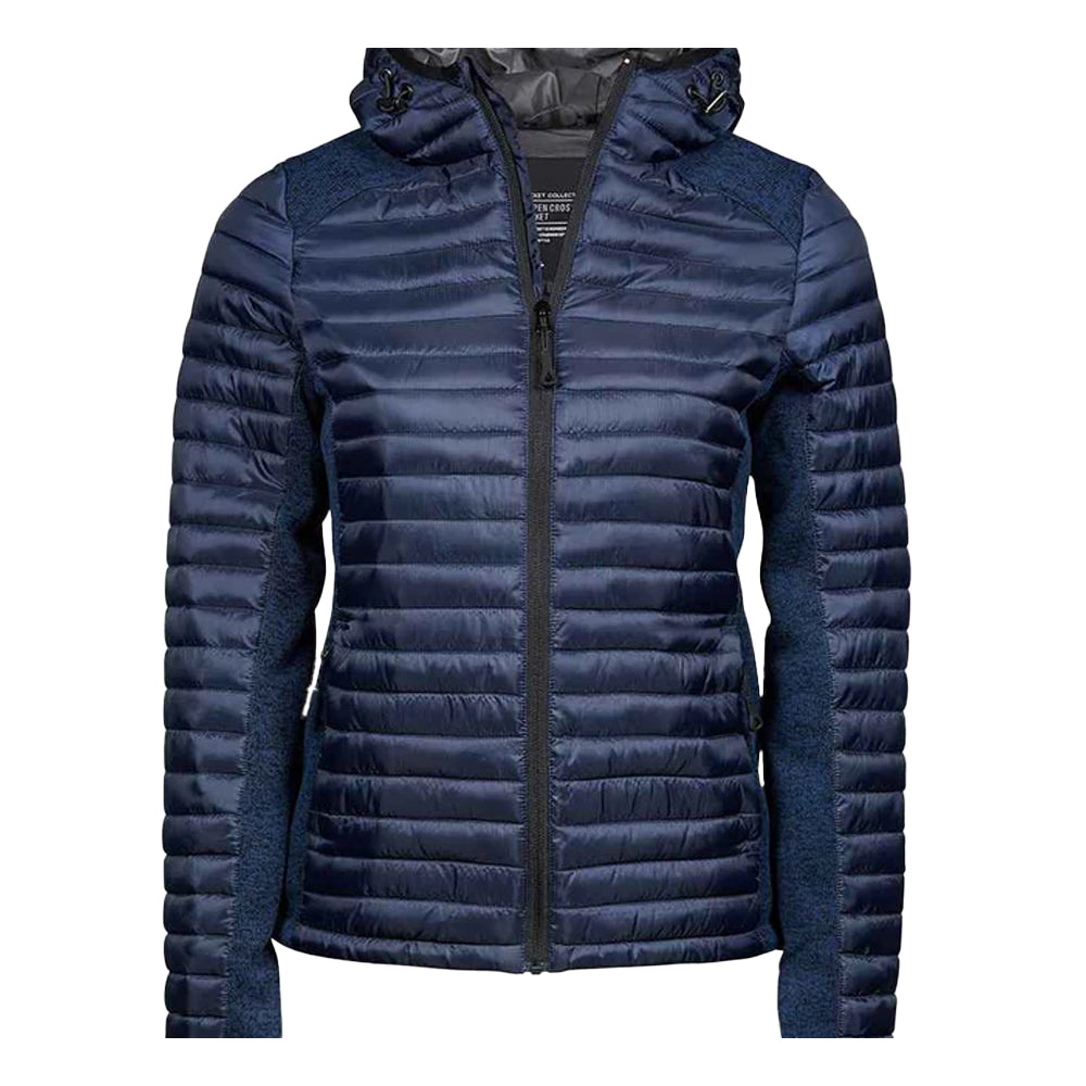 Navy-Navy Melange - Front - Tee Jays Womens-Ladies Padded Jacket