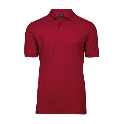 Deep Red - Front - Tee Jays Mens Luxury Stretch Polo Shirt