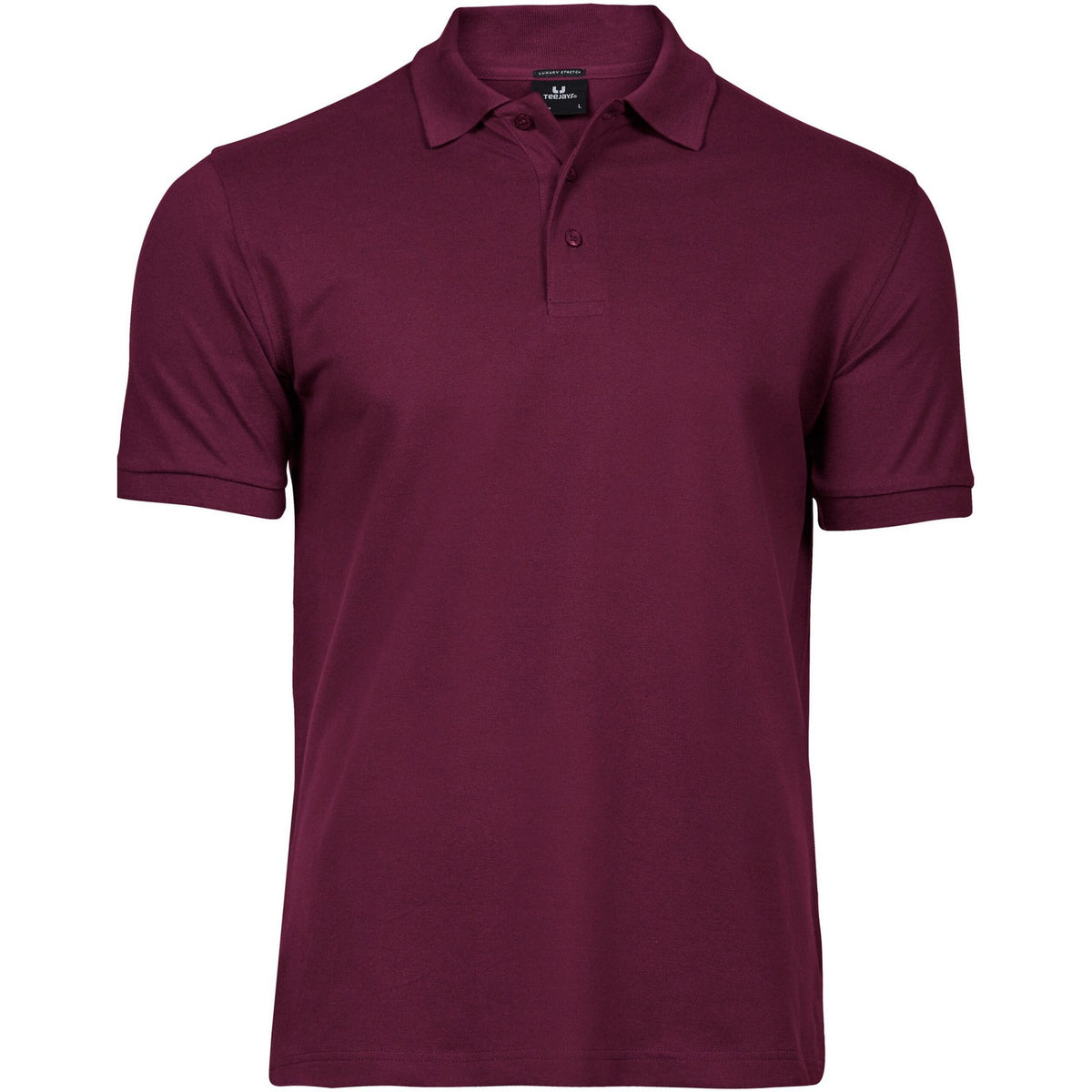 Wine - Front - Tee Jays Mens Luxury Stretch Polo Shirt
