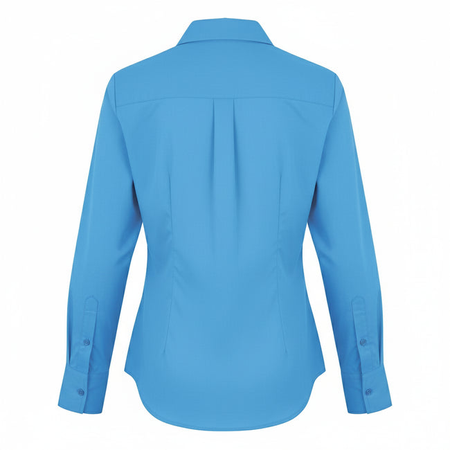 Sapphire - Back - Premier Womens-Ladies Poplin Long-Sleeved Blouse