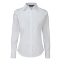 White - Front - Premier Womens-Ladies Poplin Long-Sleeved Blouse