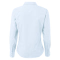 Light Blue - Back - Premier Womens-Ladies Poplin Long Sleeve Blouse - Plain Work Shirt