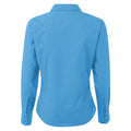 Sapphire - Back - Premier Womens-Ladies Poplin Long Sleeve Blouse - Plain Work Shirt