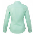 Aqua - Back - Premier Womens-Ladies Poplin Long-Sleeved Blouse