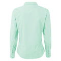 Aqua - Back - Premier Womens-Ladies Poplin Long Sleeve Blouse - Plain Work Shirt