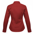 Burgundy - Back - Premier Womens-Ladies Poplin Long-Sleeved Blouse