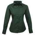 Bottle - Front - Premier Womens-Ladies Poplin Long Sleeve Blouse - Plain Work Shirt