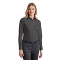 Dark Grey - Pack Shot - Premier Womens-Ladies Poplin Long-Sleeved Blouse