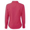 Hot Pink - Back - Premier Womens-Ladies Poplin Long Sleeve Blouse - Plain Work Shirt