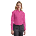 Hot Pink - Pack Shot - Premier Womens-Ladies Poplin Long-Sleeved Blouse