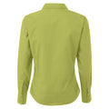 Lime - Back - Premier Womens-Ladies Poplin Long Sleeve Blouse - Plain Work Shirt