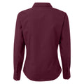 Aubergine - Back - Premier Womens-Ladies Poplin Long Sleeve Blouse - Plain Work Shirt