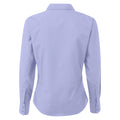 Mid blue - Back - Premier Womens-Ladies Poplin Long Sleeve Blouse - Plain Work Shirt