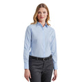 Light Blue - Pack Shot - Premier Womens-Ladies Poplin Long-Sleeved Blouse