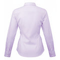 Lilac - Back - Premier Womens-Ladies Poplin Long-Sleeved Blouse