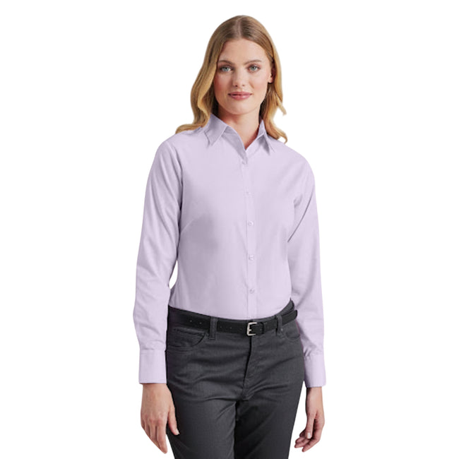 Lilac - Pack Shot - Premier Womens-Ladies Poplin Long-Sleeved Blouse