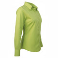 Lime - Side - Premier Womens-Ladies Poplin Long-Sleeved Blouse