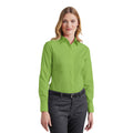 Lime - Pack Shot - Premier Womens-Ladies Poplin Long-Sleeved Blouse